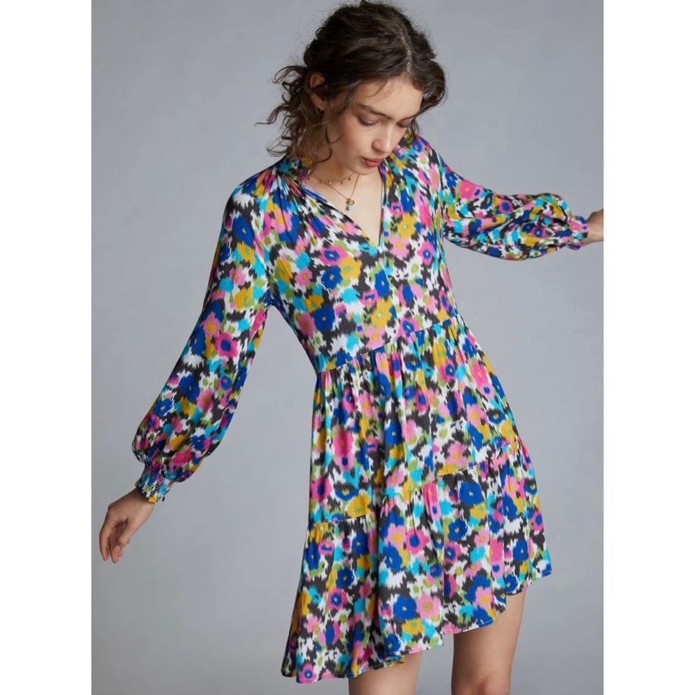 Anthropologie / Ranna Gill Katya Long-Sleeve Ruffle Mini Dress
